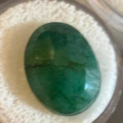 Emerald faceted cabochon