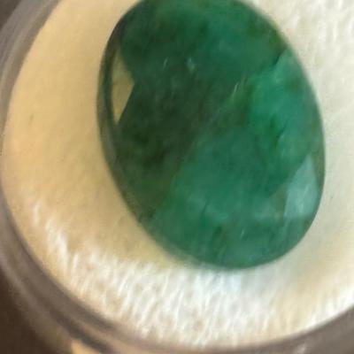 Emerald faceted cabochon