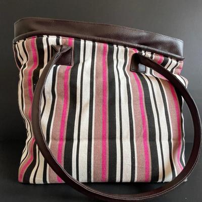 LOT 3: Colorful Handbags, Striped Knitting Tote, Clear Beach Bag with Matching Accessories and Blue Clutch Purse with Shoulder Strap