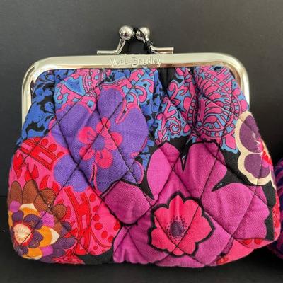 LOT 4: Vera Bradley Coin Purses, 4 pc Kenneth Cole Travel Cosmetic Case, Assortment of Wallets, MiniSac Crossbody Bag, and Beige Color...