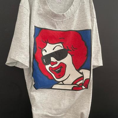 LOT 5: All Things Ronald McDonald Featuring Ronald McDonald Graphic Tee Shirt, Back to School Book Covers, Pencils, Miniature Dolls and...