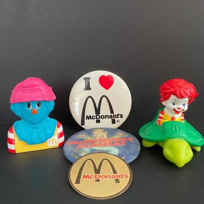 LOT 5: All Things Ronald McDonald Featuring Ronald McDonald Graphic Tee Shirt, Back to School Book Covers, Pencils, Miniature Dolls and...