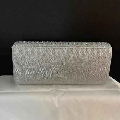 LOT 7: Evening Purses Galore Featuring a Gorgeous Vintage Blue Suede Evening Purse With Braided Gold tone Chain, Pair of Silvertone...