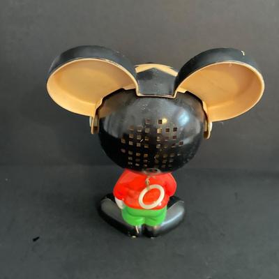 LOT 10: Vintage Items Featuring Mickey and Minnie Mouse, Pull String Mickey Mouse Talking Doll, Roly Poly Chime Ball, Wall Décor Art Set...