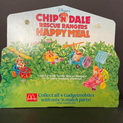 LOT 14: Vintage Chip N Dale Rescue Rangers Happy Meal Display Case from McDonalds