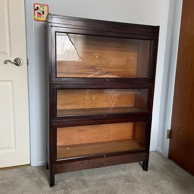 LOT: 19 Vintage Mahagony Stacked Barrister Bookcase (50”H x 11.5” D x 34” W)