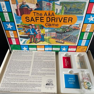 LOT 21: Vintage Triple AAA Safe Driver Board Game, Chinese Checkers (all Game Pieces Present), NIP Wheel of Fortune. NIP Melody Keyboard