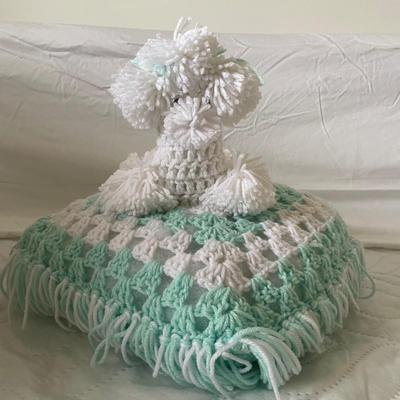 LOT 27: Colorful Collection of Hand Crochet Blankets and Throws (Various Sizes), Hand Crochet White Shoulder Shawl and Whimsical Hand...