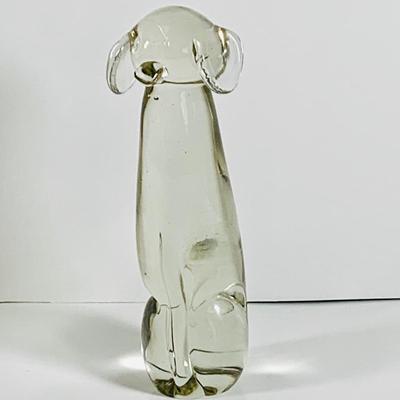 LOT 29: Art Glass Animal Paperweights, Dog, Rabbit and Bird