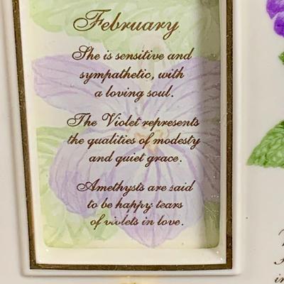 LOT 30: Lovely Lenox China Collection - Lilies of Beauty Vase, Triple Leaf Serving Dish with Gold Trim and February Birthstone Frame