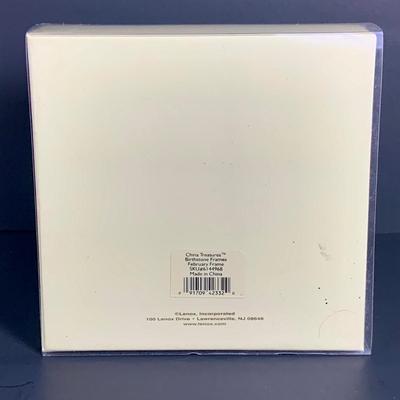 LOT 30: Lovely Lenox China Collection - Lilies of Beauty Vase, Triple Leaf Serving Dish with Gold Trim and February Birthstone Frame