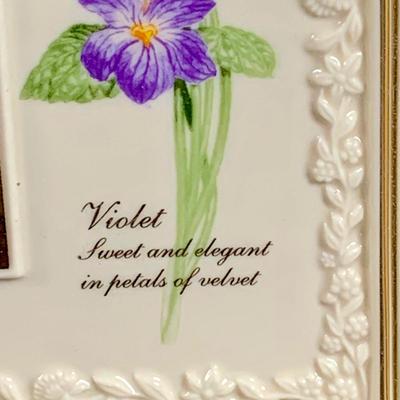 LOT 30: Lovely Lenox China Collection - Lilies of Beauty Vase, Triple Leaf Serving Dish with Gold Trim and February Birthstone Frame