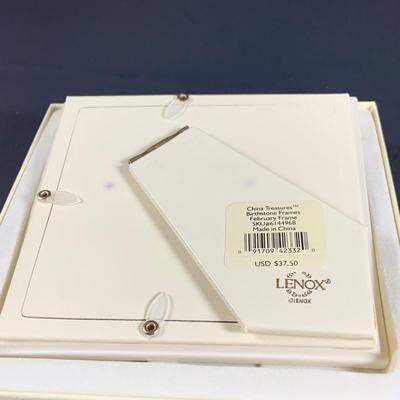 LOT 30: Lovely Lenox China Collection - Lilies of Beauty Vase, Triple Leaf Serving Dish with Gold Trim and February Birthstone Frame