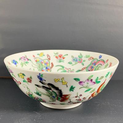 LOT 33: Japanese Porcelain Ware Hand Decorated Bowl, Dish and Soup Spoon