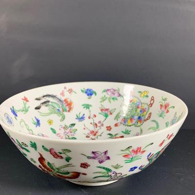 LOT 33: Japanese Porcelain Ware Hand Decorated Bowl, Dish and Soup Spoon