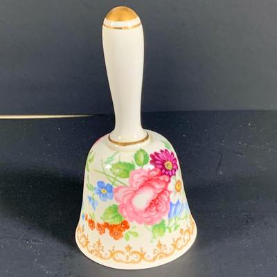 LOT 34: Glass Mirror Tray with Beautiful Stering Silver on Glass Vase, Pewter Vase, Staffordshire Porcelain Bell, Porcelain Egg Shaped...