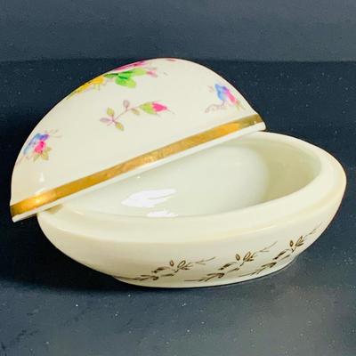 LOT 34: Glass Mirror Tray with Beautiful Stering Silver on Glass Vase, Pewter Vase, Staffordshire Porcelain Bell, Porcelain Egg Shaped...