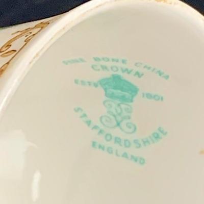 LOT 34: Glass Mirror Tray with Beautiful Stering Silver on Glass Vase, Pewter Vase, Staffordshire Porcelain Bell, Porcelain Egg Shaped...