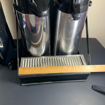 LOT38: Bunn PN: 42700 Thermofresh Commericial Coffee Server and Set of 2 Commerical Stainless Steel Thermal Hot Beverage Despensers with...