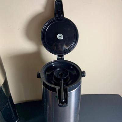 LOT38: Bunn PN: 42700 Thermofresh Commericial Coffee Server and Set of 2 Commerical Stainless Steel Thermal Hot Beverage Despensers with...