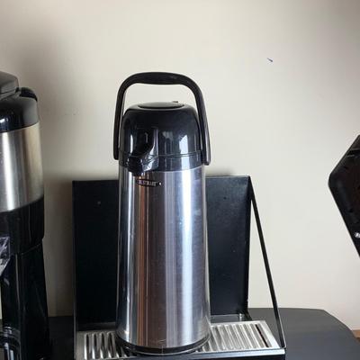 LOT38: Bunn PN: 42700 Thermofresh Commericial Coffee Server and Set of 2 Commerical Stainless Steel Thermal Hot Beverage Despensers with...