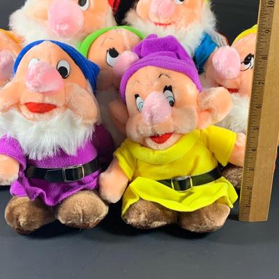 LOT 37: Vintage Set of Disney Seven Dwarts Plushes Sold at DisneyWorld/Land