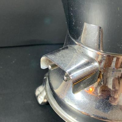 LOT40: Vintage Metal Electric Coffe Perulator Serving Set with Sugar Bowl and Creamer and Tray