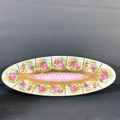 LOT 41: Victorian Collection Featuring Gold Rimmed French Garden Dinner Plate and Cookie Plates, Swans with Roses, Leaf Bowls by Lefton...