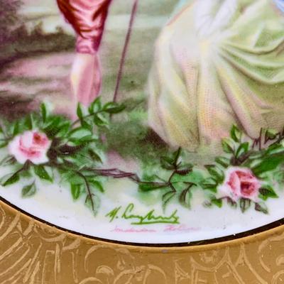 LOT 41: Victorian Collection Featuring Gold Rimmed French Garden Dinner Plate and Cookie Plates, Swans with Roses, Leaf Bowls by Lefton...