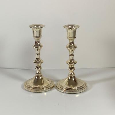 LOT 42: Beautiful Collection of Crystal and Silver Plate Including a Large Crystal Flower Vase, Russian Candy Dish Silver Plated Salt and...