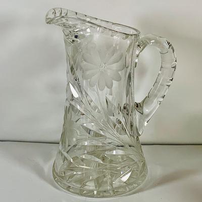 LOT 43: Collection of Crystal and Other Serving Essentials, Including a Crystal Pitcher, Salt and Pepper Shakes, Covered Butter Dish,...