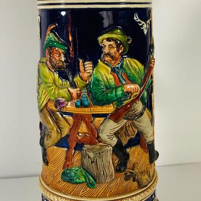 LOT 44: Vintage German Beer Stein and Hand Carved Mechanical Corks