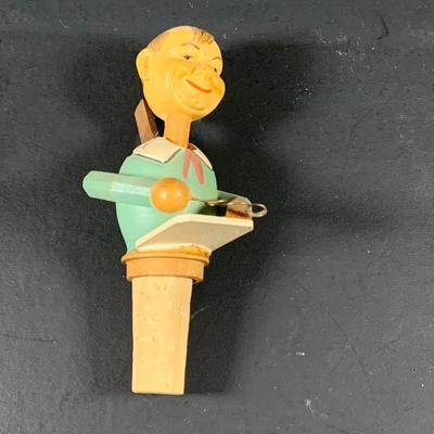 LOT 44: Vintage German Beer Stein and Hand Carved Mechanical Corks