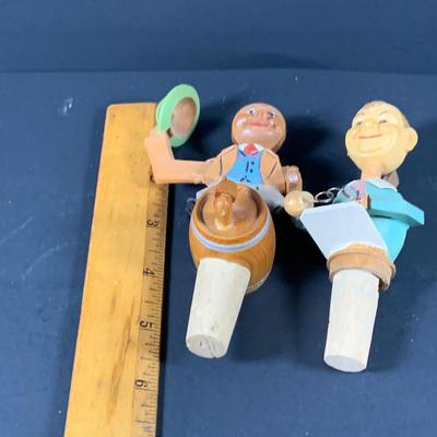 LOT 44: Vintage German Beer Stein and Hand Carved Mechanical Corks