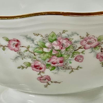 LOT 46: Garden Party Collections of Tea Pots and Cups, Floral Bowls, Platters and More Featuring Johann Haviland Gravey Bowl, Hall Green...