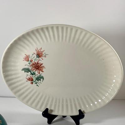 LOT 46: Garden Party Collections of Tea Pots and Cups, Floral Bowls, Platters and More Featuring Johann Haviland Gravey Bowl, Hall Green...