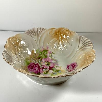 LOT 46: Garden Party Collections of Tea Pots and Cups, Floral Bowls, Platters and More Featuring Johann Haviland Gravey Bowl, Hall Green...