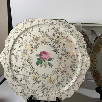 LOT 46: Garden Party Collections of Tea Pots and Cups, Floral Bowls, Platters and More Featuring Johann Haviland Gravey Bowl, Hall Green...