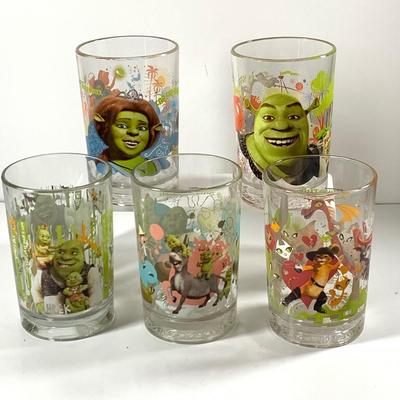 LOT 47: Set of 5 McDonalds 2007 Dreamworks Shrek the Third Collectors Glasses