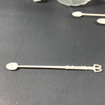 LOT 48: Collection of 6 McDonalds 1993 Flintstons Mugs and Vintage McDonalds Coffee Stir Sticks "McSpoon"