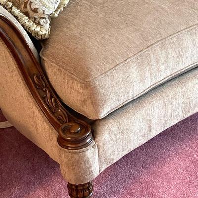 LOT 55: Schnadig International Corporation Upholstered Sofa and Four Accent Pillows