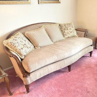 LOT 55: Schnadig International Corporation Upholstered Sofa and Four Accent Pillows