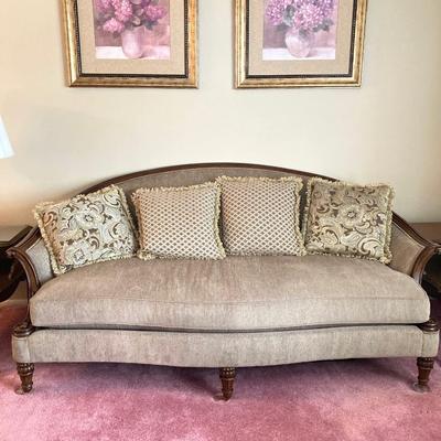 LOT 55: Schnadig International Corporation Upholstered Sofa and Four Accent Pillows