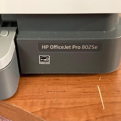 LOT 57: Desk with ASUS Monitor, HP Printer Serial #TH18G2Q009, Dell Speakers, Keyboard and Mouse