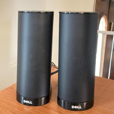 LOT 57: Desk with ASUS Monitor, HP Printer Serial #TH18G2Q009, Dell Speakers, Keyboard and Mouse