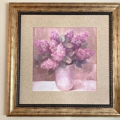 LOT 58: Pair of Signed Floral Wall Hangings