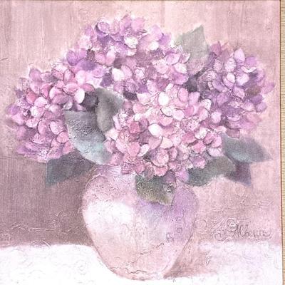 LOT 58: Pair of Signed Floral Wall Hangings