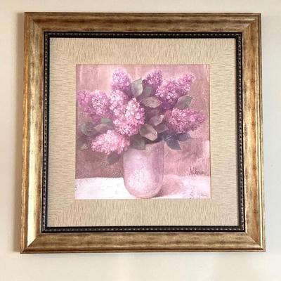 LOT 58: Pair of Signed Floral Wall Hangings