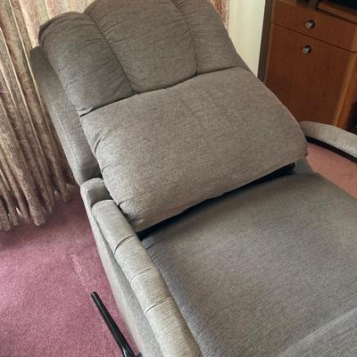 LOT 59: LA-Z-BOY Gray Upholstered Rocker Recliner Chair
