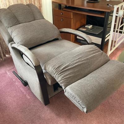 LOT 59: LA-Z-BOY Gray Upholstered Rocker Recliner Chair